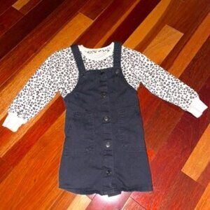 Toddler 2 Pc. Jessica Simpson Leopard Black & Tan Jumper 4T
